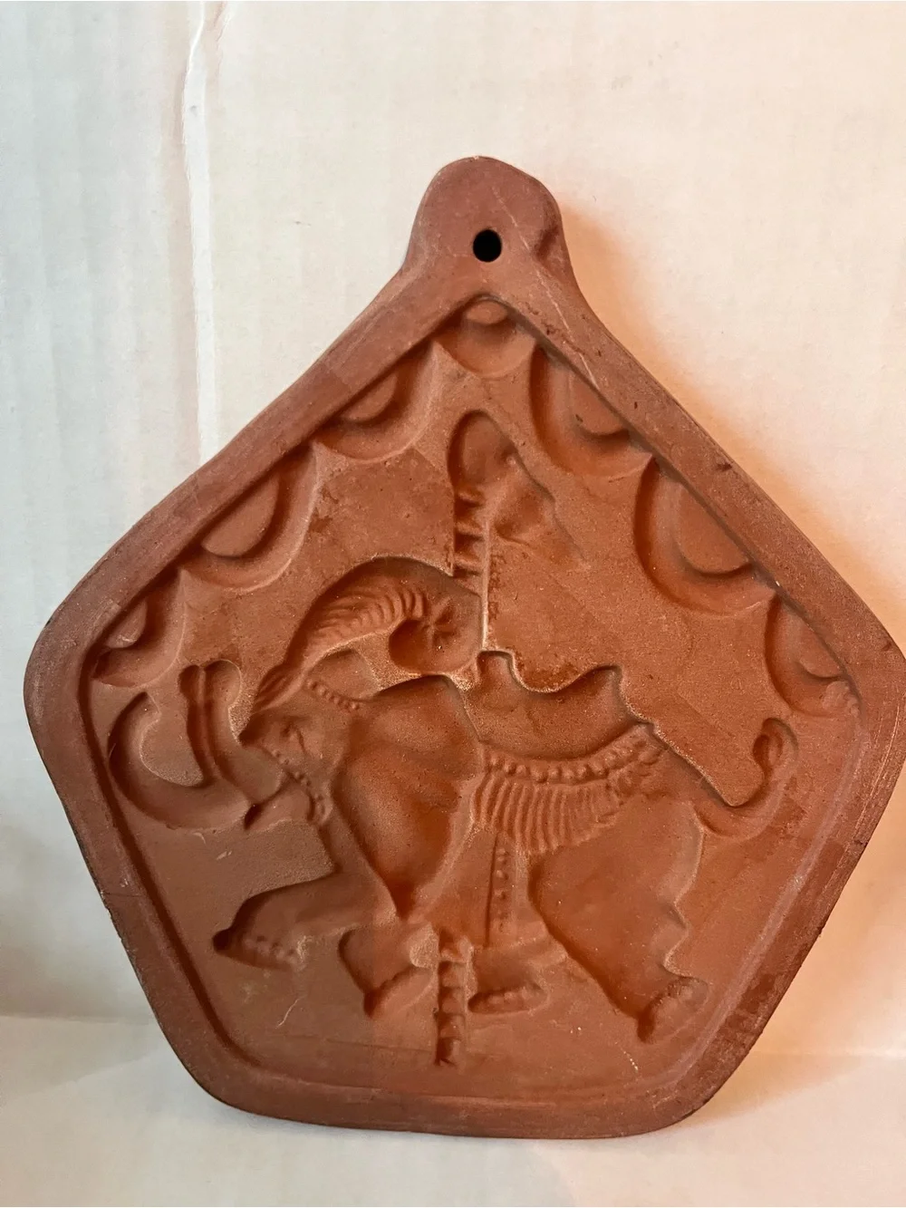 Vintage Terracotta Cookie Baking Stones /Molds Animals Fair Circus Set of 4
